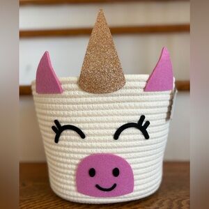Unicorn Coil Rope Basket‎ with Gold Horn 3 Pack NWT